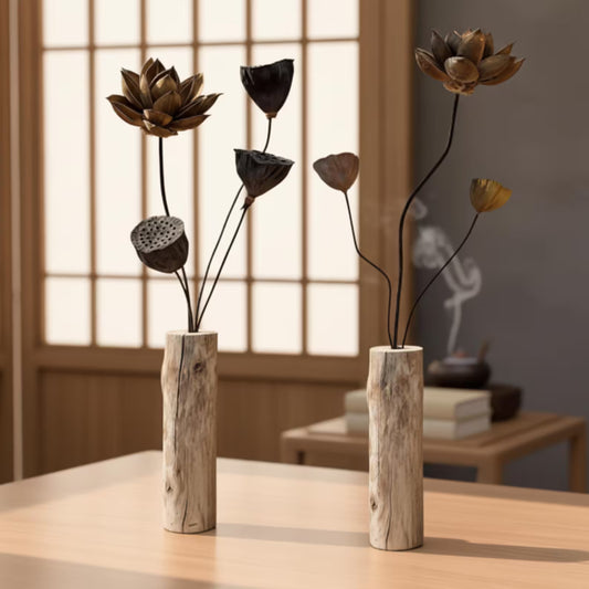 Zen Lotus & Tree Stump Arrangement