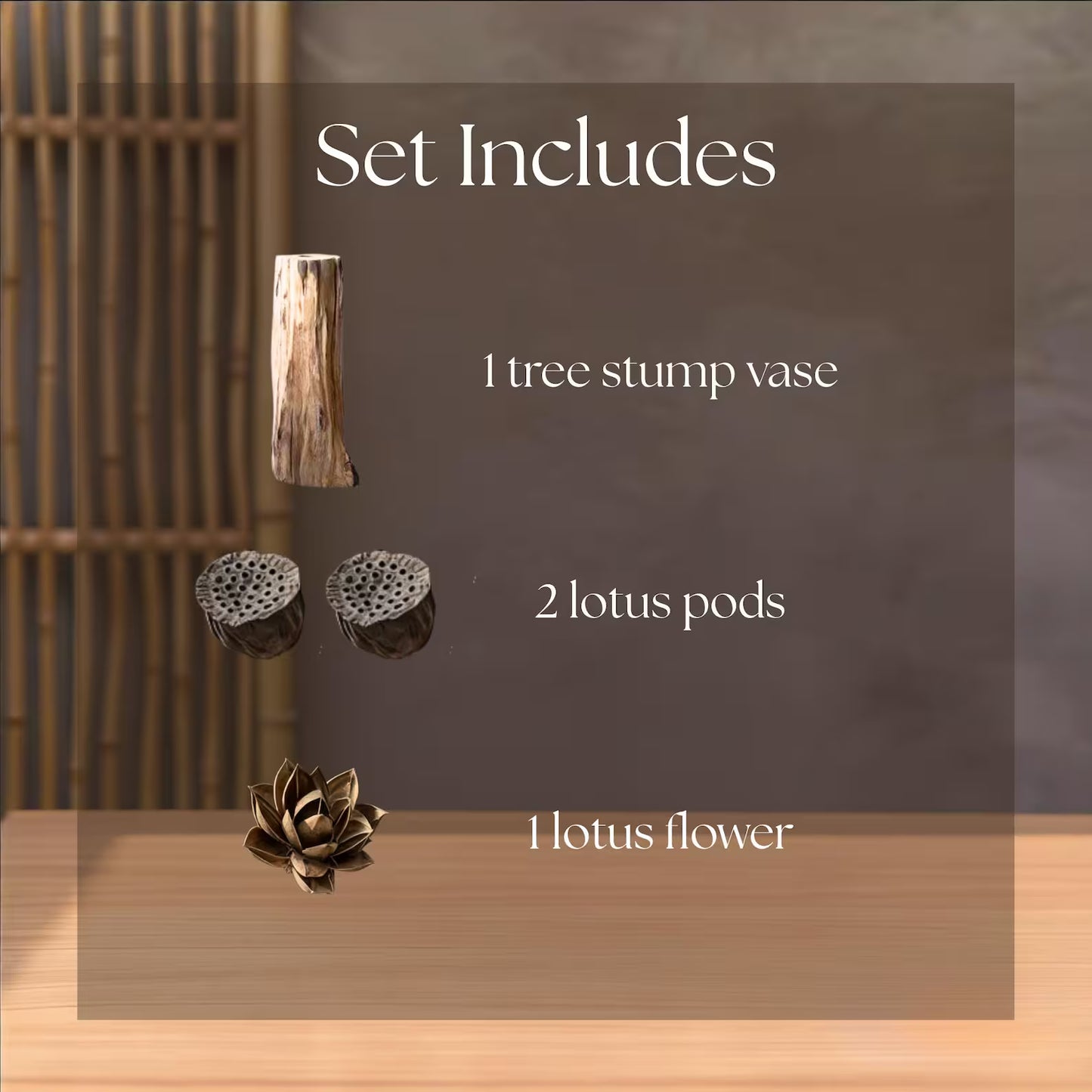 Zen Lotus & Tree Stump Arrangement