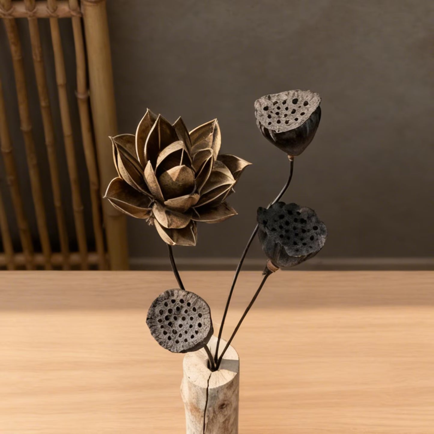 Zen Lotus & Tree Stump Arrangement