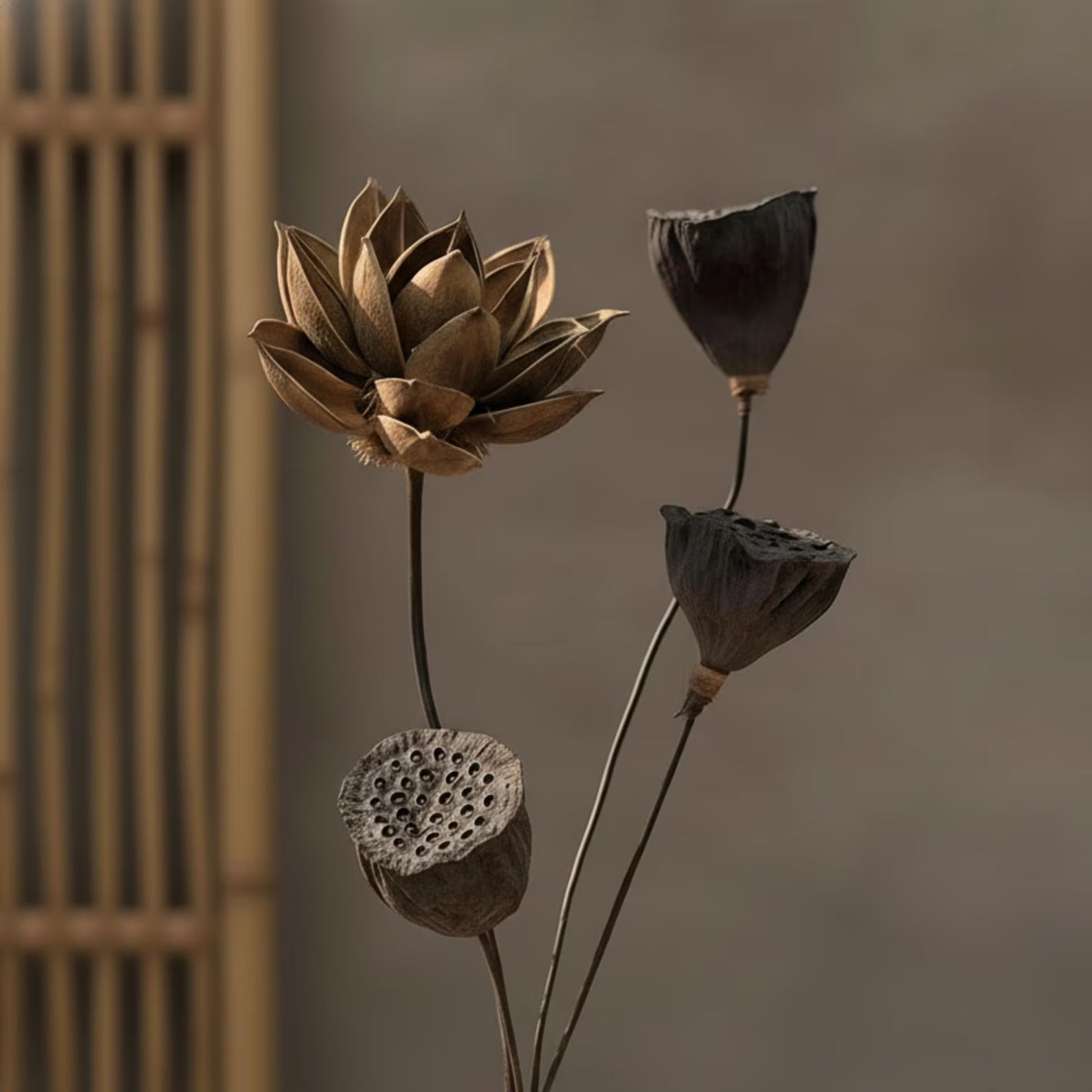 Zen Lotus & Tree Stump Arrangement