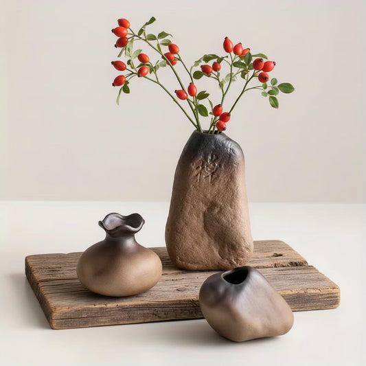 Stone Texture Wabi-Sabi Ceramic Vase