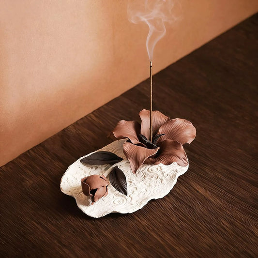 Wabi-Sabi Faded Lily Incense Holder