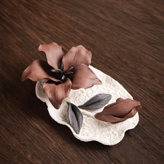 Wabi-Sabi Faded Lily Incense Holder