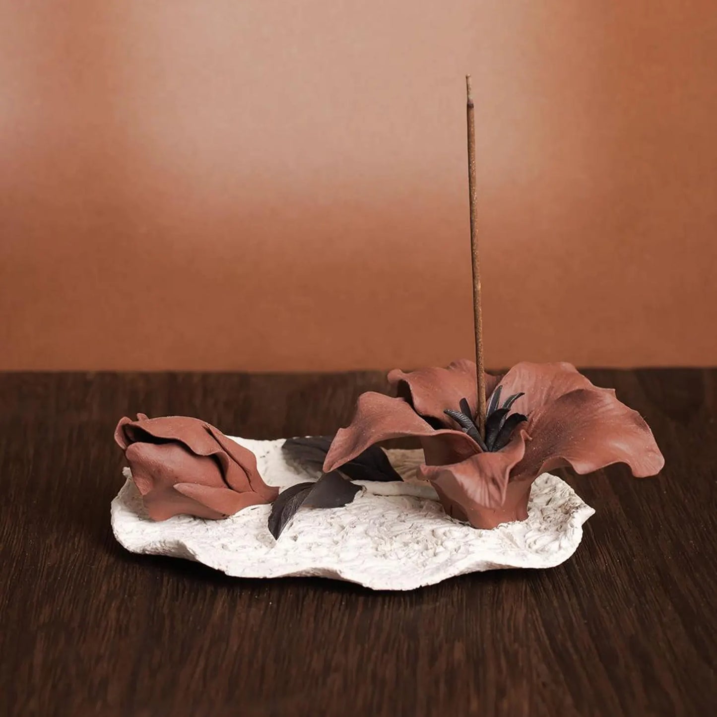 Wabi-Sabi Faded Lily Incense Holder