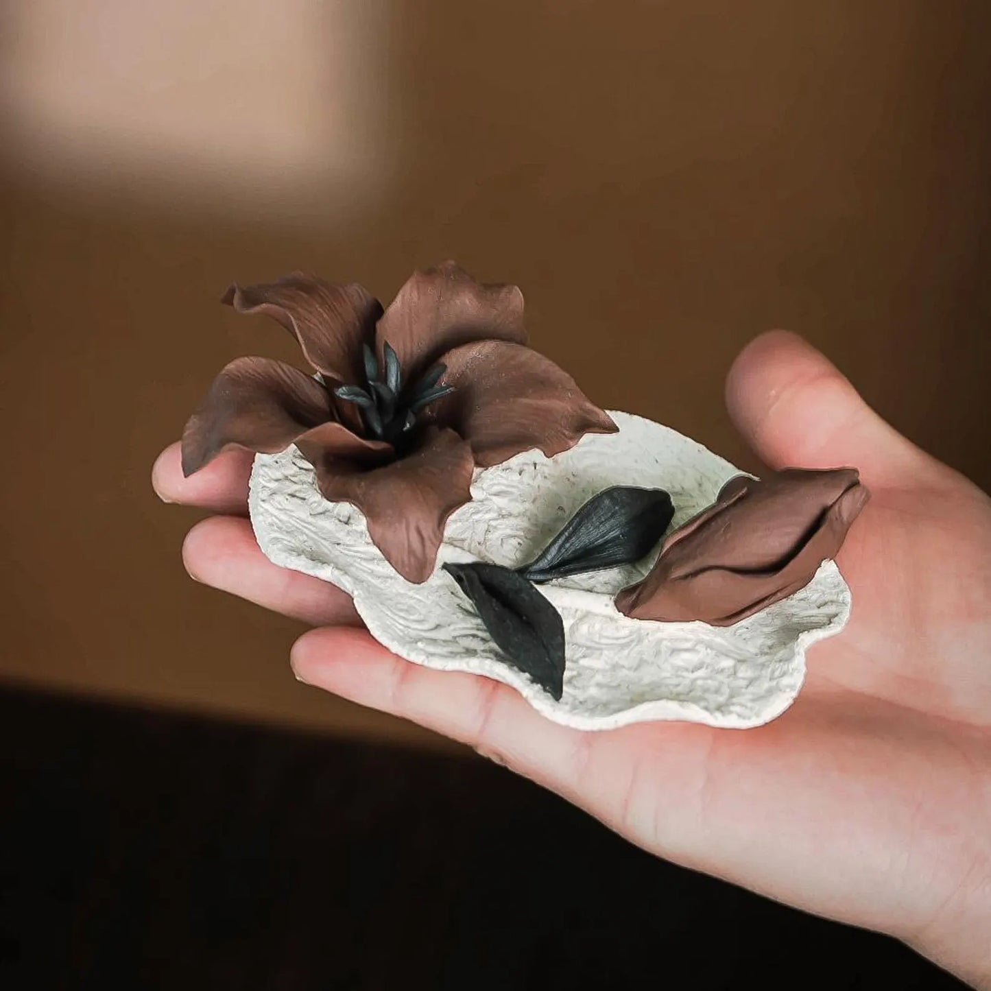 Wabi-Sabi Faded Lily Incense Holder