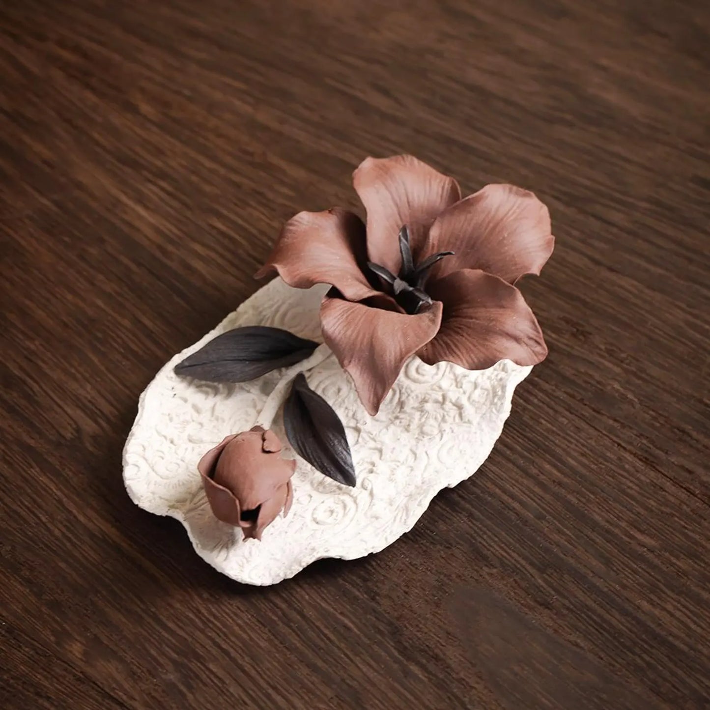 Wabi-Sabi Faded Lily Incense Holder